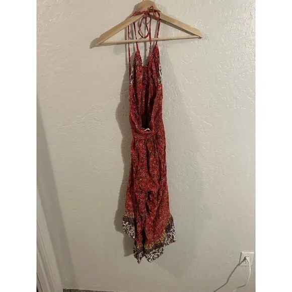 Y Sivana Maylene Boho Ruffle Paisley Halter Hippie Flare Leg Jumpsuit Romper - Picture 8 of 12